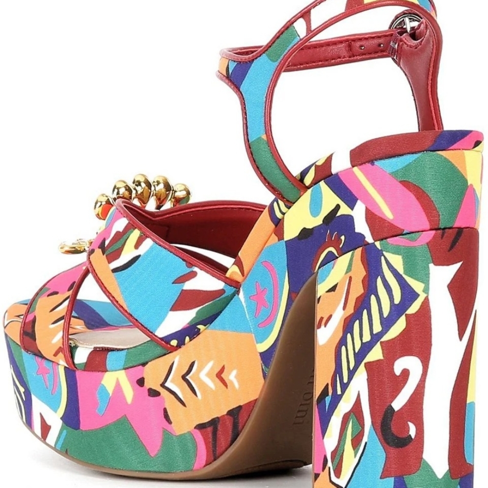 Vibrant Multicolor Platform Sandals - Picture 9 of 10